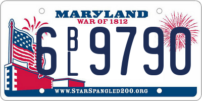 MD license plate 6BL9790