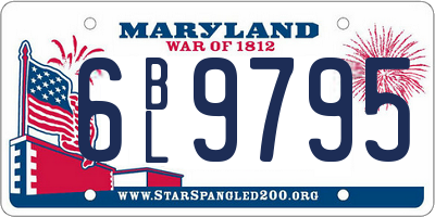 MD license plate 6BL9795