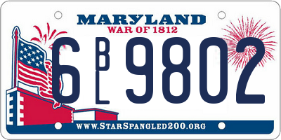 MD license plate 6BL9802