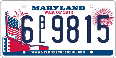 MD license plate 6BL9815