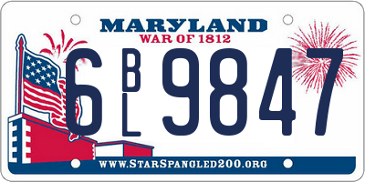 MD license plate 6BL9847