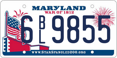 MD license plate 6BL9855