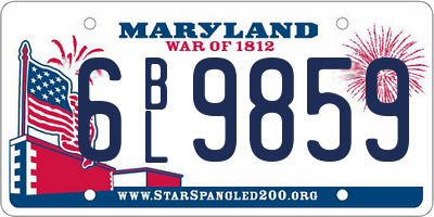 MD license plate 6BL9859