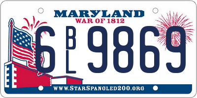 MD license plate 6BL9869