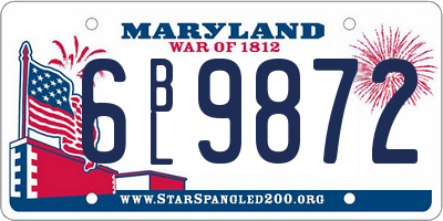 MD license plate 6BL9872