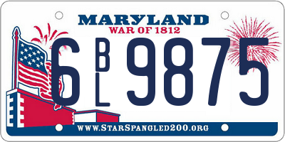 MD license plate 6BL9875