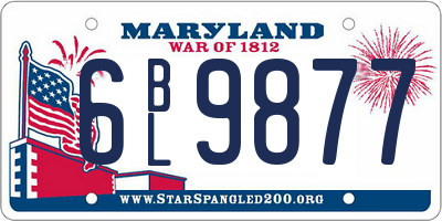 MD license plate 6BL9877