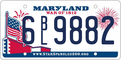 MD license plate 6BL9882
