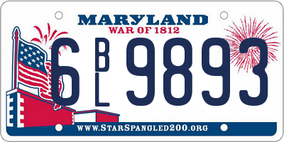 MD license plate 6BL9893