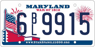 MD license plate 6BL9915