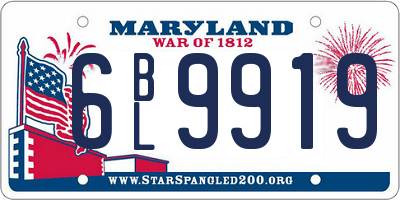 MD license plate 6BL9919