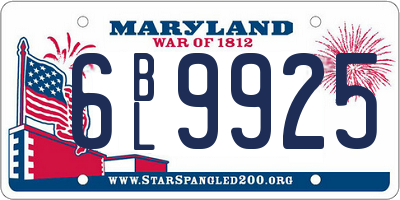 MD license plate 6BL9925