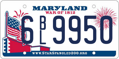 MD license plate 6BL9950