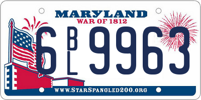 MD license plate 6BL9963