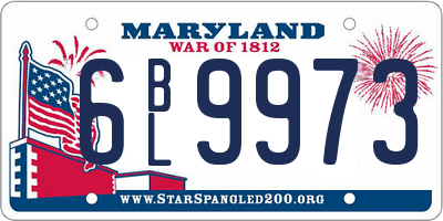 MD license plate 6BL9973