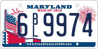 MD license plate 6BL9974
