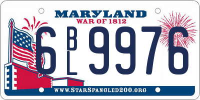 MD license plate 6BL9976