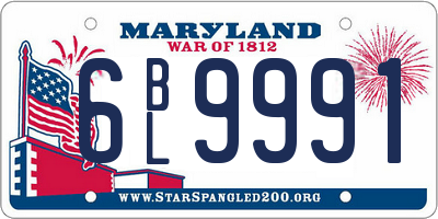 MD license plate 6BL9991