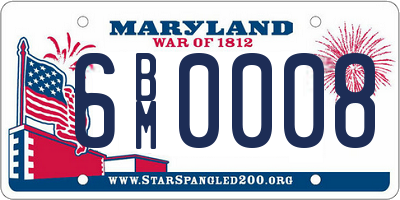 MD license plate 6BM0008