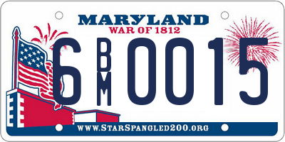 MD license plate 6BM0015