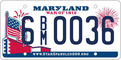 MD license plate 6BM0036