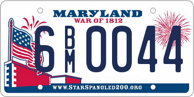 MD license plate 6BM0044