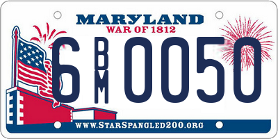 MD license plate 6BM0050