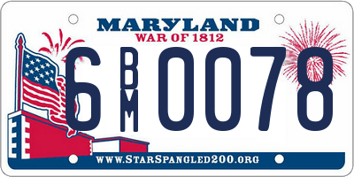 MD license plate 6BM0078