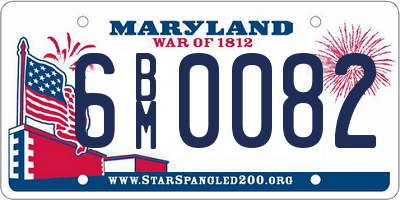 MD license plate 6BM0082