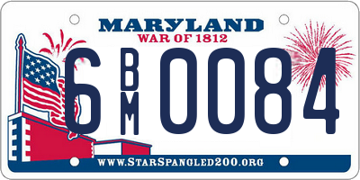 MD license plate 6BM0084