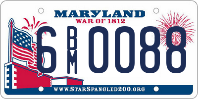 MD license plate 6BM0088