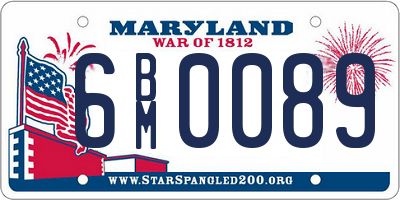 MD license plate 6BM0089