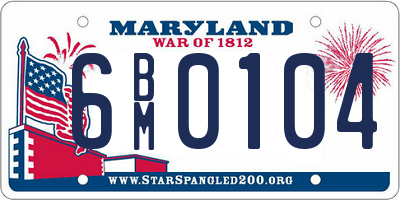 MD license plate 6BM0104