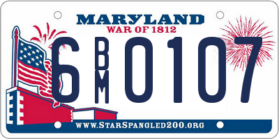 MD license plate 6BM0107