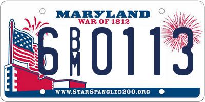 MD license plate 6BM0113