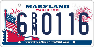 MD license plate 6BM0116
