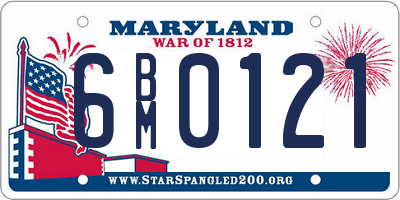 MD license plate 6BM0121