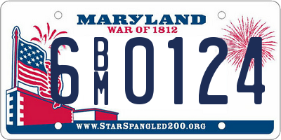MD license plate 6BM0124