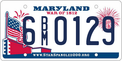 MD license plate 6BM0129