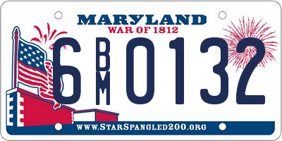 MD license plate 6BM0132