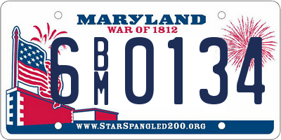 MD license plate 6BM0134