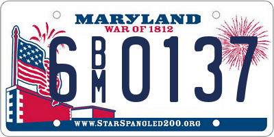 MD license plate 6BM0137