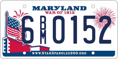 MD license plate 6BM0152