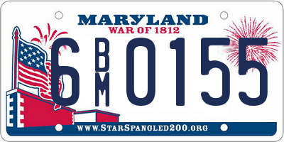 MD license plate 6BM0155