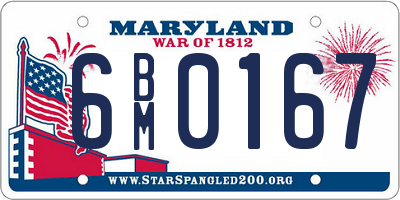 MD license plate 6BM0167
