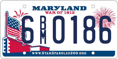 MD license plate 6BM0186