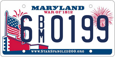 MD license plate 6BM0199