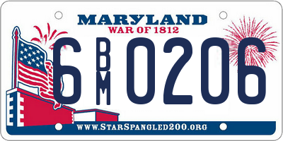 MD license plate 6BM0206