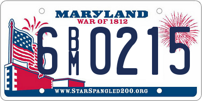 MD license plate 6BM0215