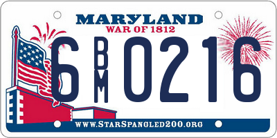 MD license plate 6BM0216